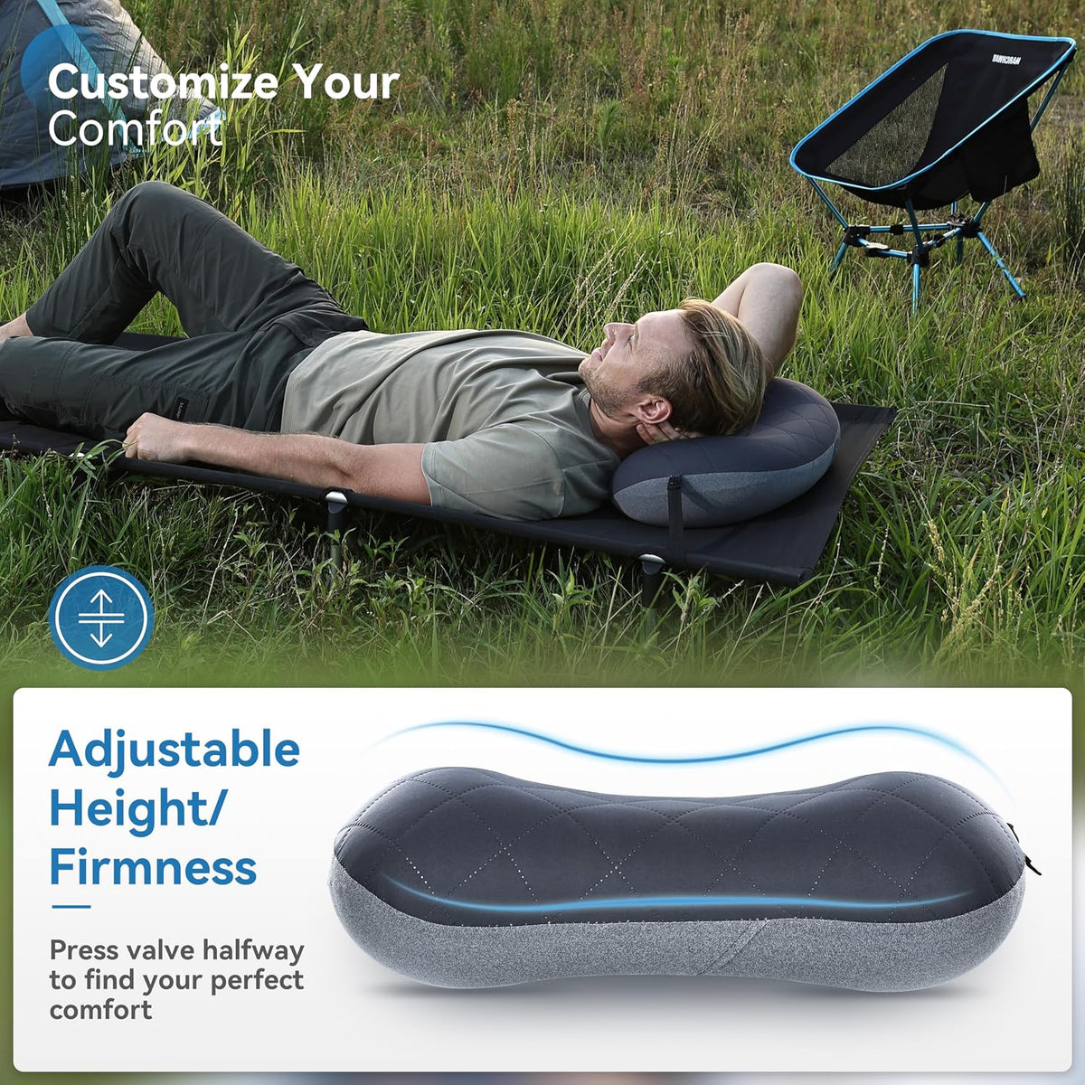 MARCHWAY Ultralight Compact Inflatable Camping Pillow with Washable Cover