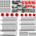 Fishing Bobbers Hooks Tackle Kit, 228pcs Basic Fishing Starter Kit Included Fishing Bobbers, Hooks, Weights Swivels Organized Fishing Tackle Box for Artificial and Live Baits Trout Panfish