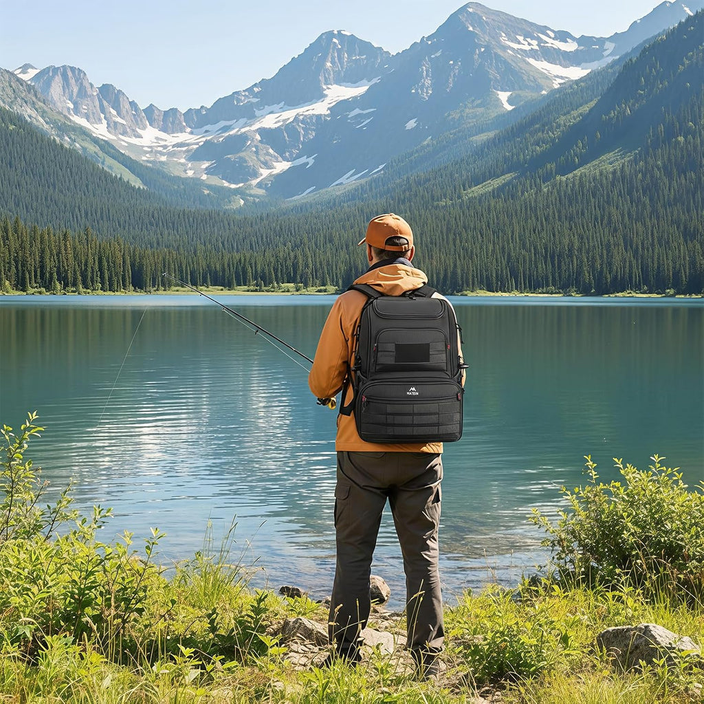 MATEIN Fishing Backpack Tackle Box, Tackle Backpack with Cooler for Men