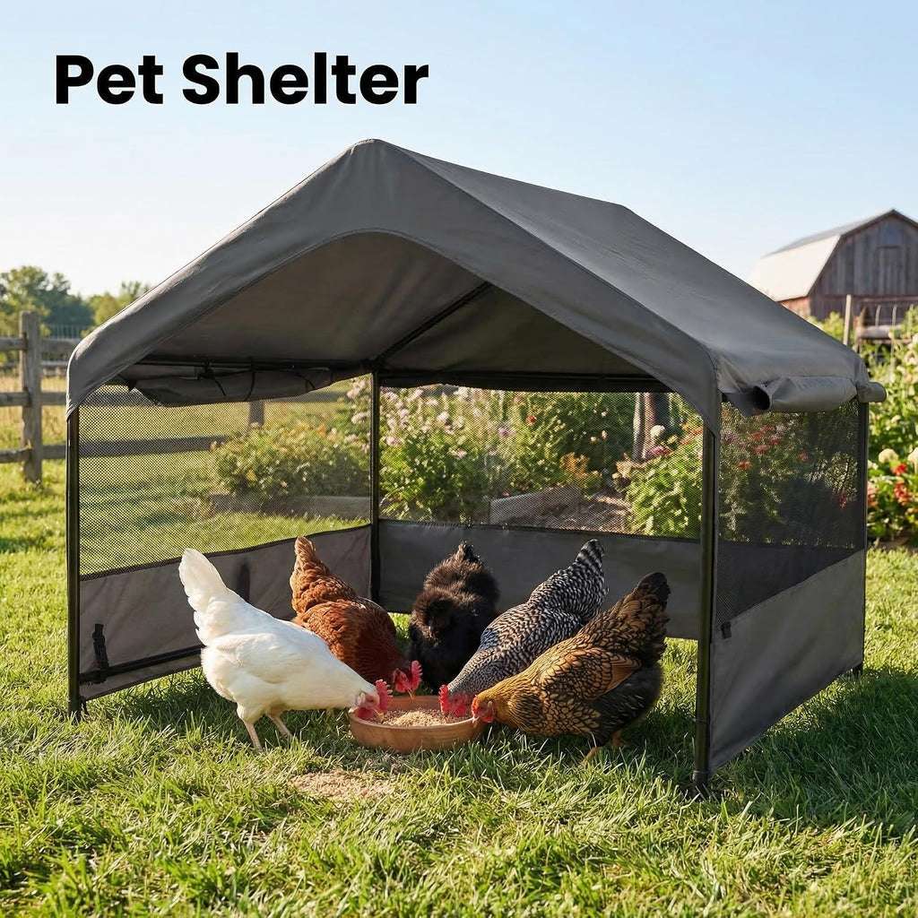 Outdoor Dog Tent, 4'x4'x3' Dog House Shade Shelter for Large Medium Pets
