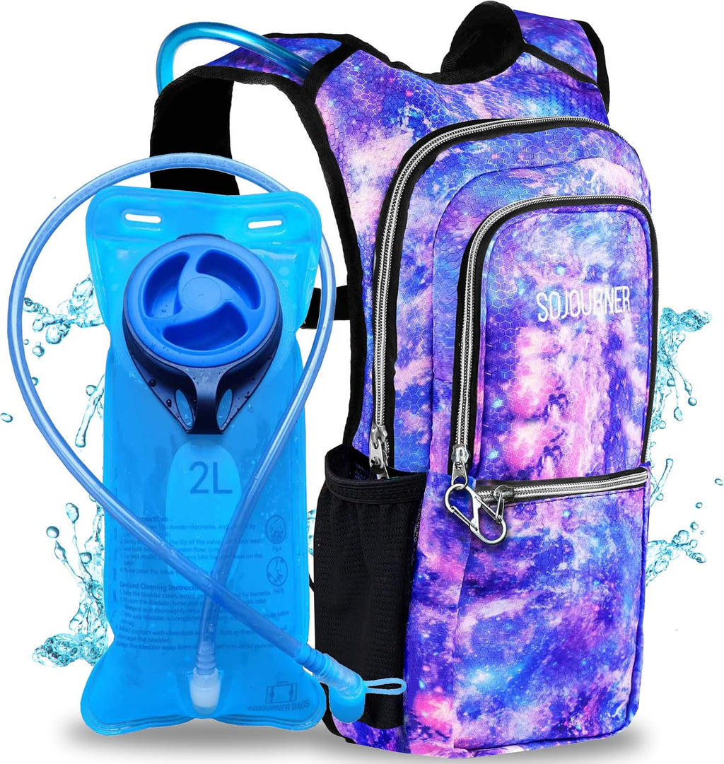 Sojourner Hydration Pack, Hydration Backpack - Water Backpack with 2l Hydration Bladder, Festival Essential - Rave Hydration Pack Hydropack Hydro for Hiking, Running, Biking, Festival Gear