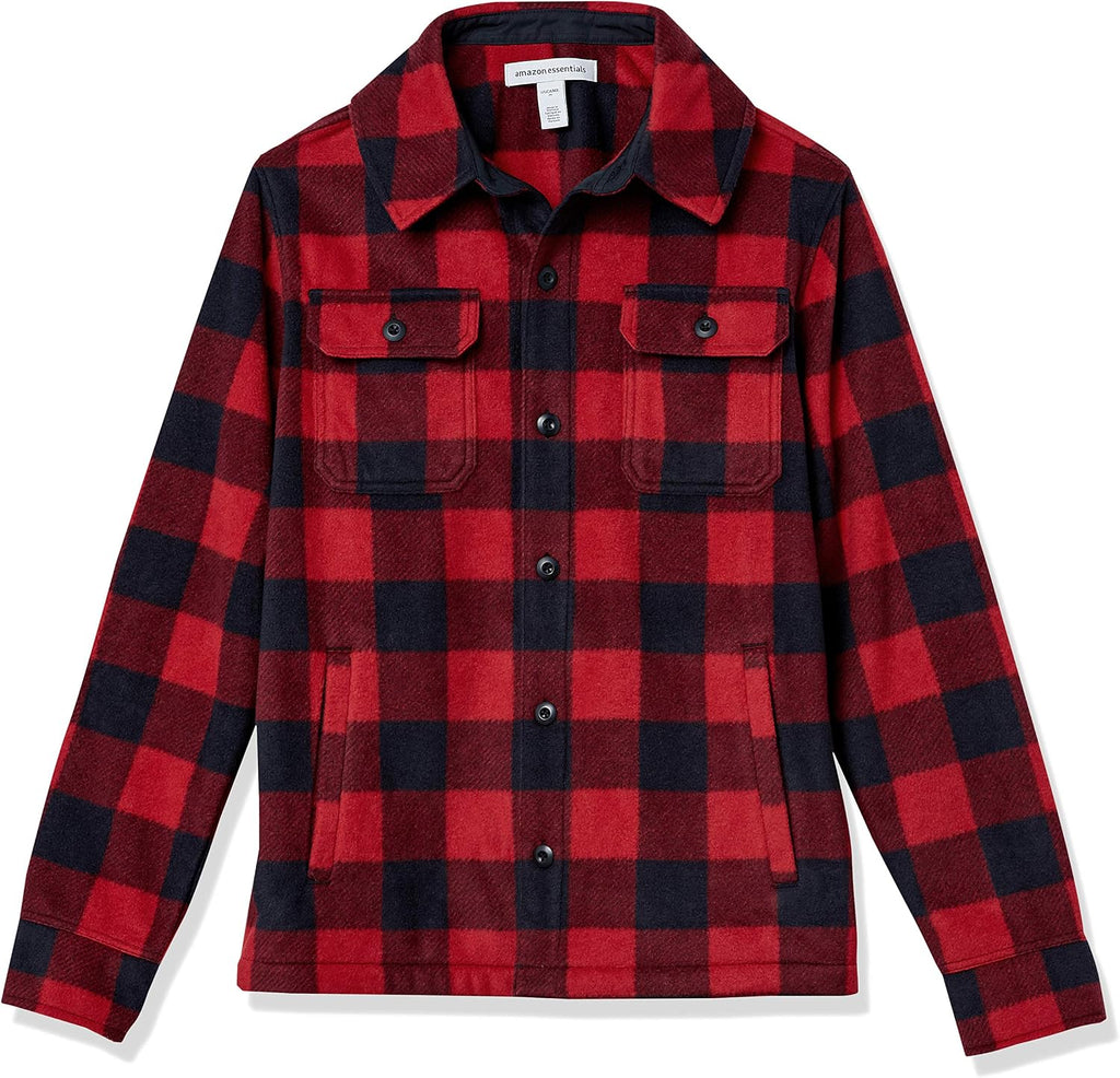 Amazon Essentials Men's Long-Sleeve Polar Fleece Shirt Jacket for Winter, Jackets