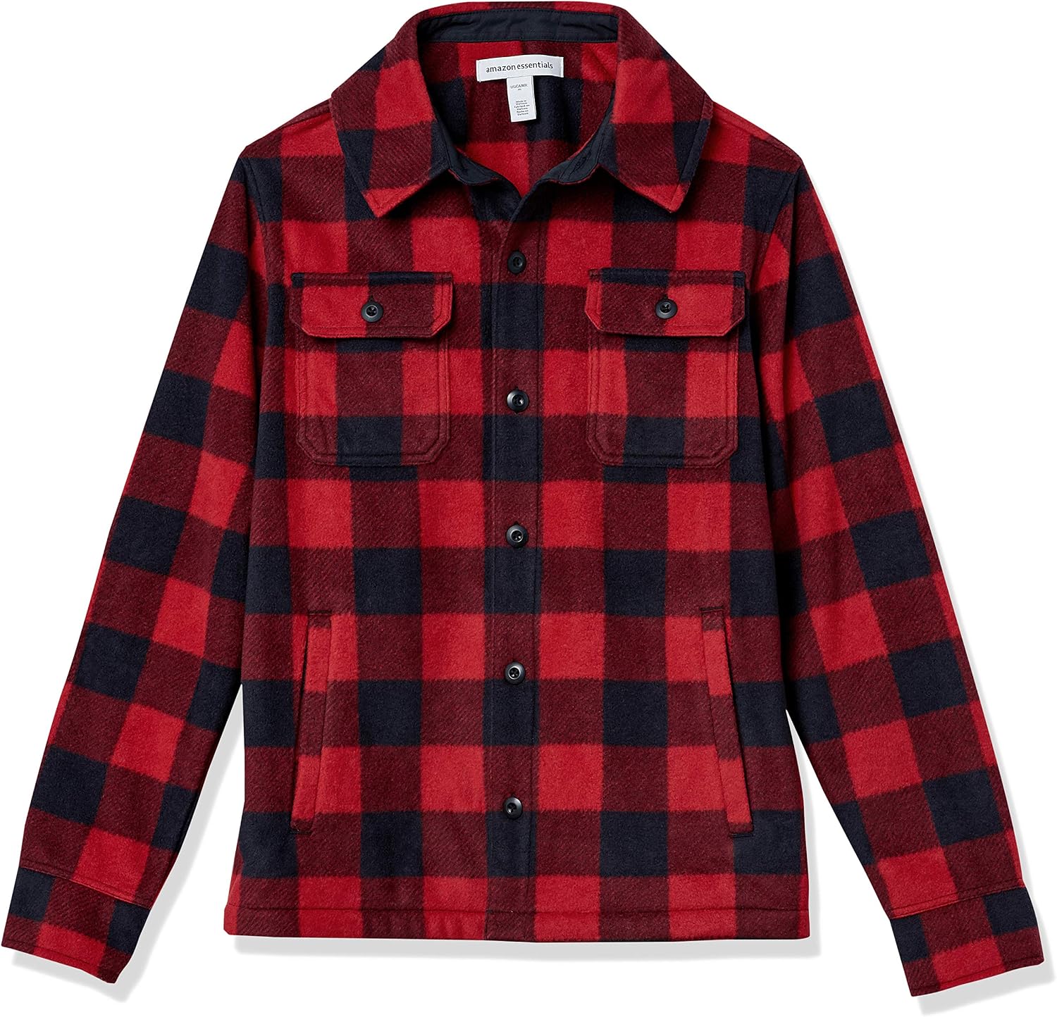 Amazon Essentials Men's Long-Sleeve Polar Fleece Shirt Jacket for Winter, Jackets