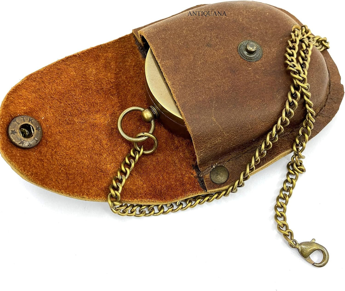 Brass Compass Unique Print Go Confidently Quote Compass With Leather Case Antique Brass Compass With Chain A Great Gift Item For Your Loved Ones Hikers And Traveler By
