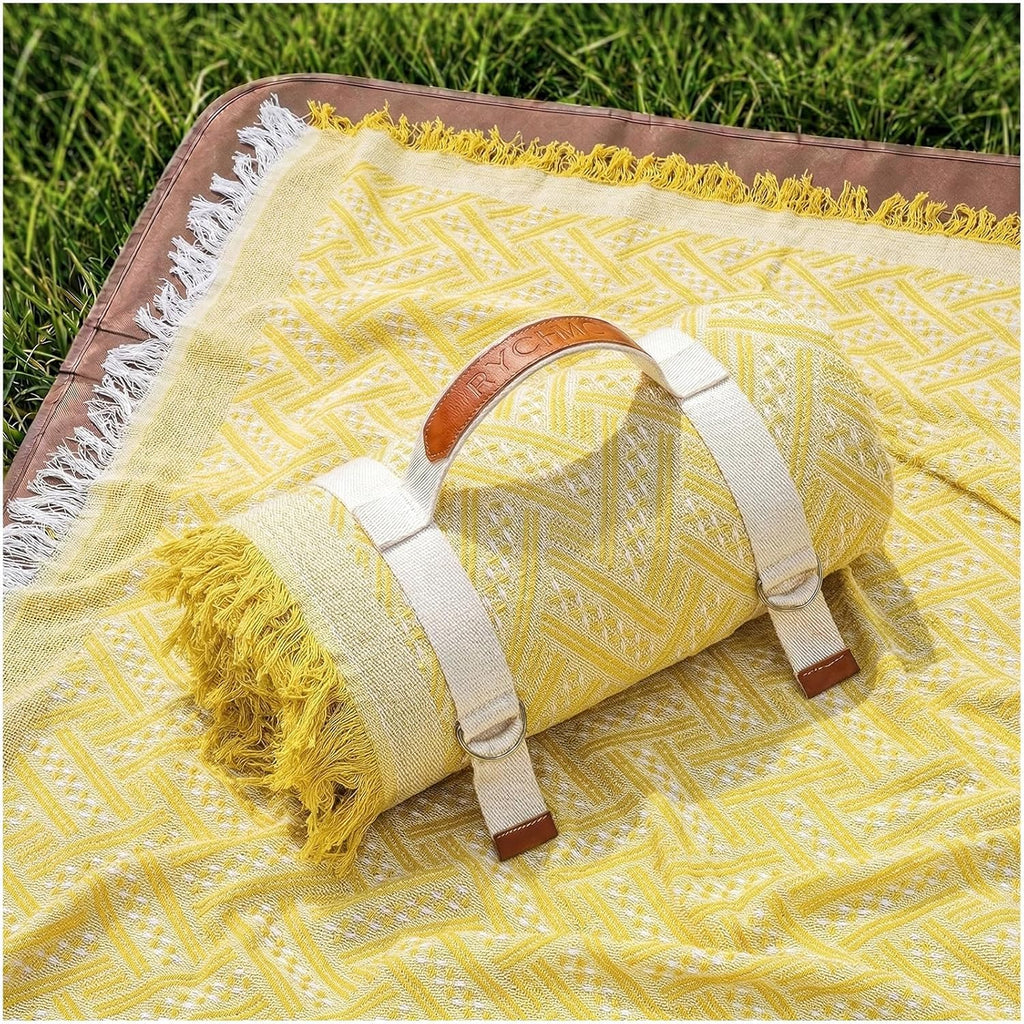 RYCHIC 2 in 1 Extra Large Boho Beach Blanket Towel Giant Woven Outdoor Rug Picnic Mat Camping Gear Cruise Essential 2026 Summer Vacation Must Have Travel Accessories Costa Rica Bahamas Hawaii Trip