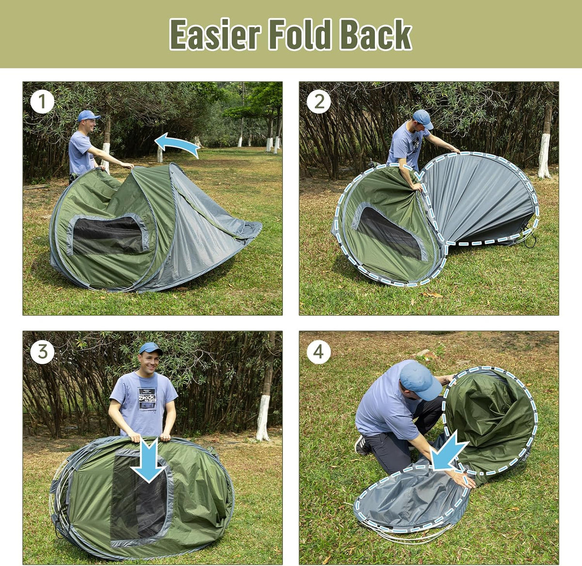 Night Cat Pop-up Camping Tent: 2 to 4 Person Tent Waterproof Instant Easy Setup Family Tent