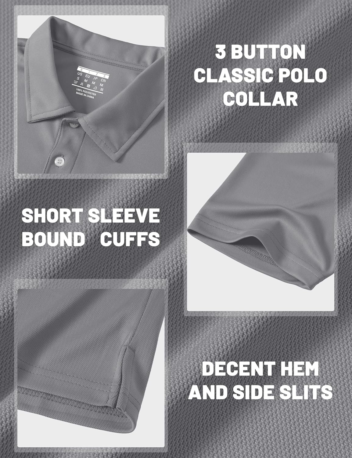 MAGCOMSEN Men's Polo Shirts 3 Buttons Casual Work T Shirts Quick Dry Short Sleeve Golf Shirt Pique Jersey Outdoor Performance