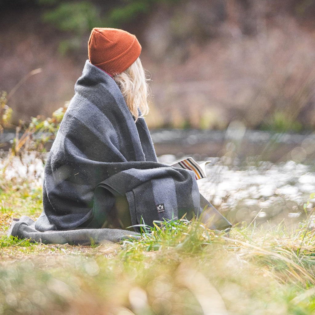 Arcturus Backwoods Wool Blanket - 4.5lbs, Warm, Heavy, Washable, Large | Great for Camping, Outdoors, Survival & Emergency Kits (Gray Buffalo)