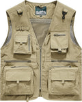 PRIJOUHE Fishing Vest for Men Casual Summer Travel Safari Sleeveless Jacket