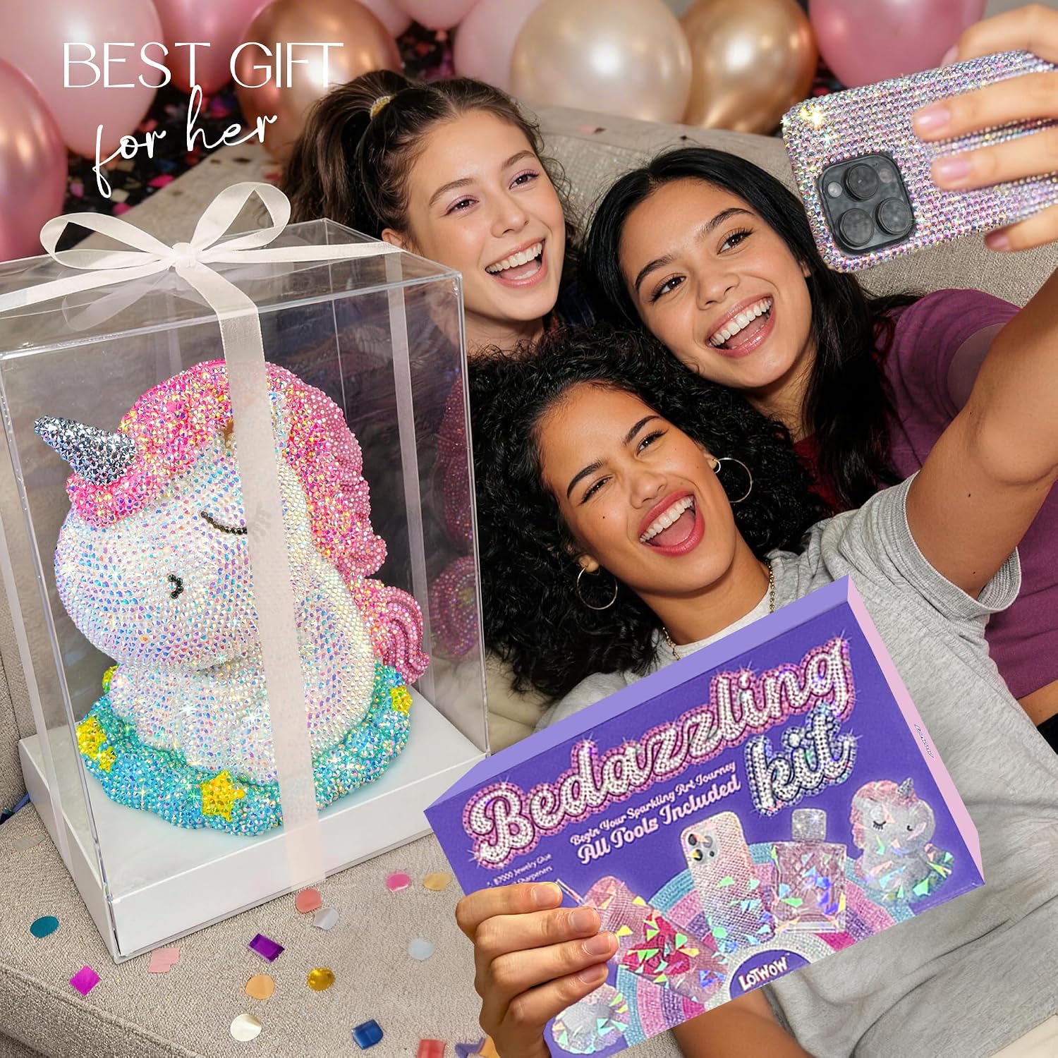 70000Pcs 48 Colors Bedazzling Kit 2 Boxes with Rhinestones, 3mm Resin Flatback Rhinestones with 4 Pcs B7000 Jewelry Glue & Tools, Diamond Art All-in-One Bedazzling Kit for DIY Arts & Crafts Gifts