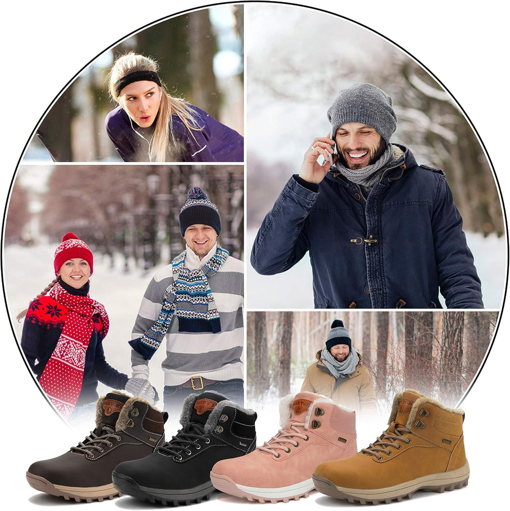 Mishansha Men's Waterproof Snow Boots, Warm Winter Boots