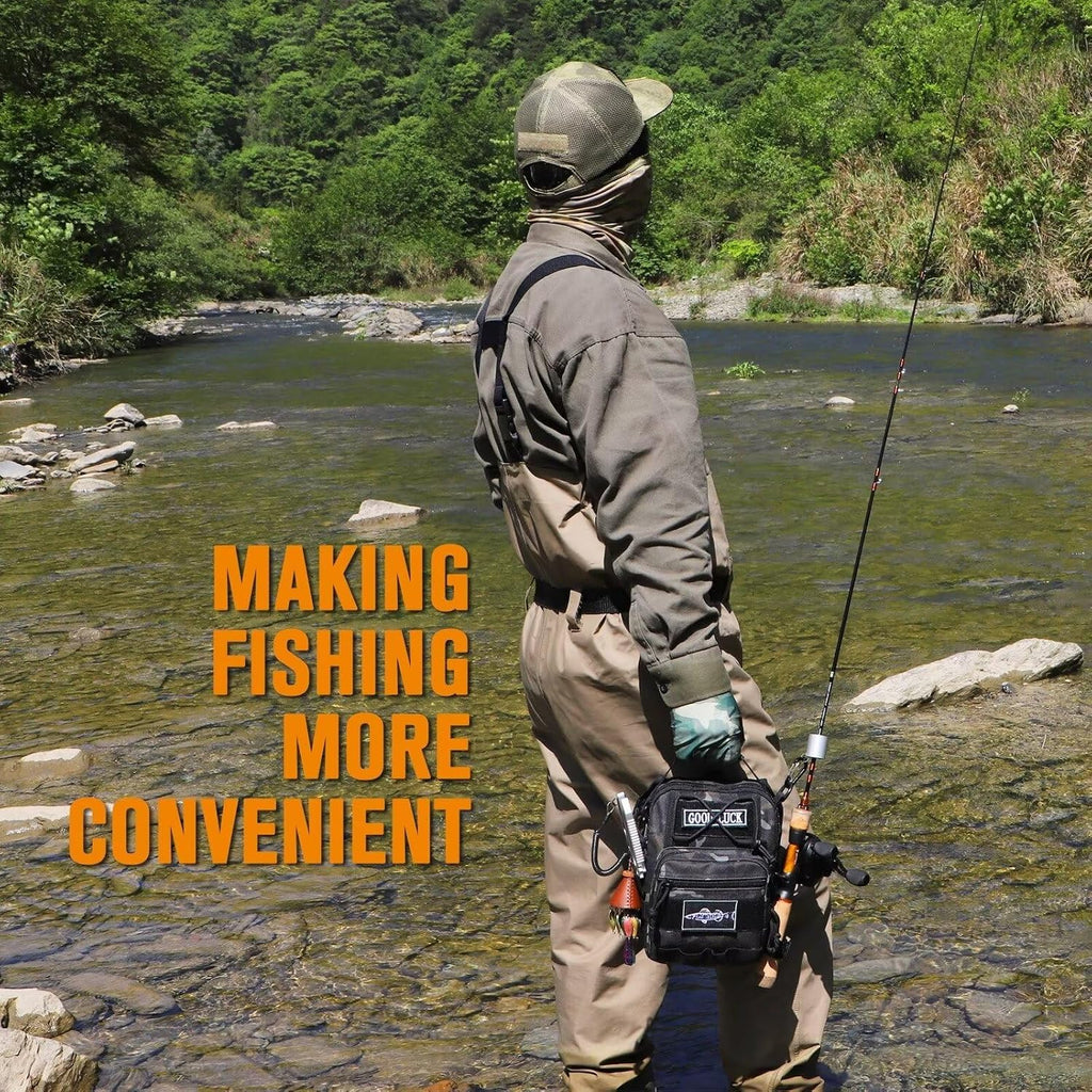 Dovesun Small Fishing Backpack Fly Fishing Sling Pack Backpack Tackle Boxes