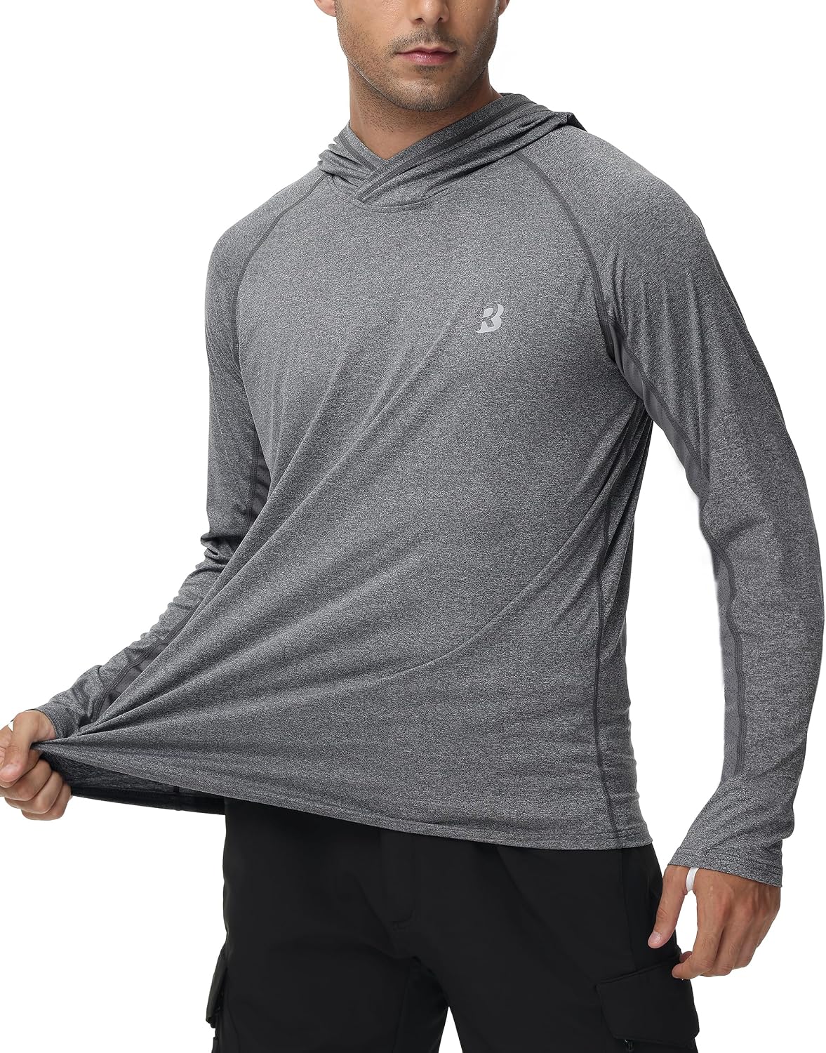 Roadbox Men's UPF 50+ Fishing Shirts, Long Sleeve UV Sun Protection Hoodie