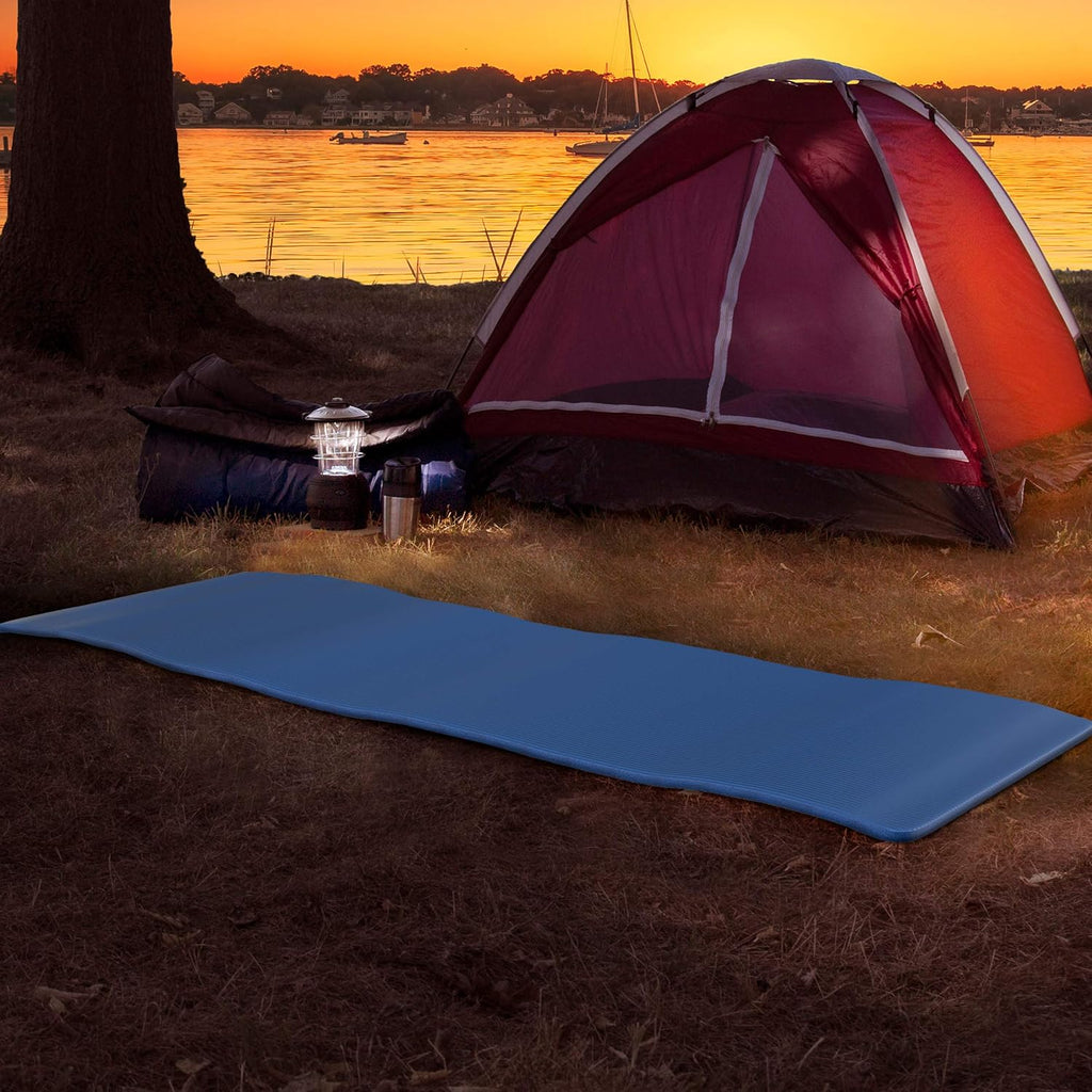 Foam Sleeping Pad for Camping - 0.75-Inch-Thick Waterproof Sleep Pad with Carry Straps for Cots, Tents, or Sleepovers by Wakeman Outdoors