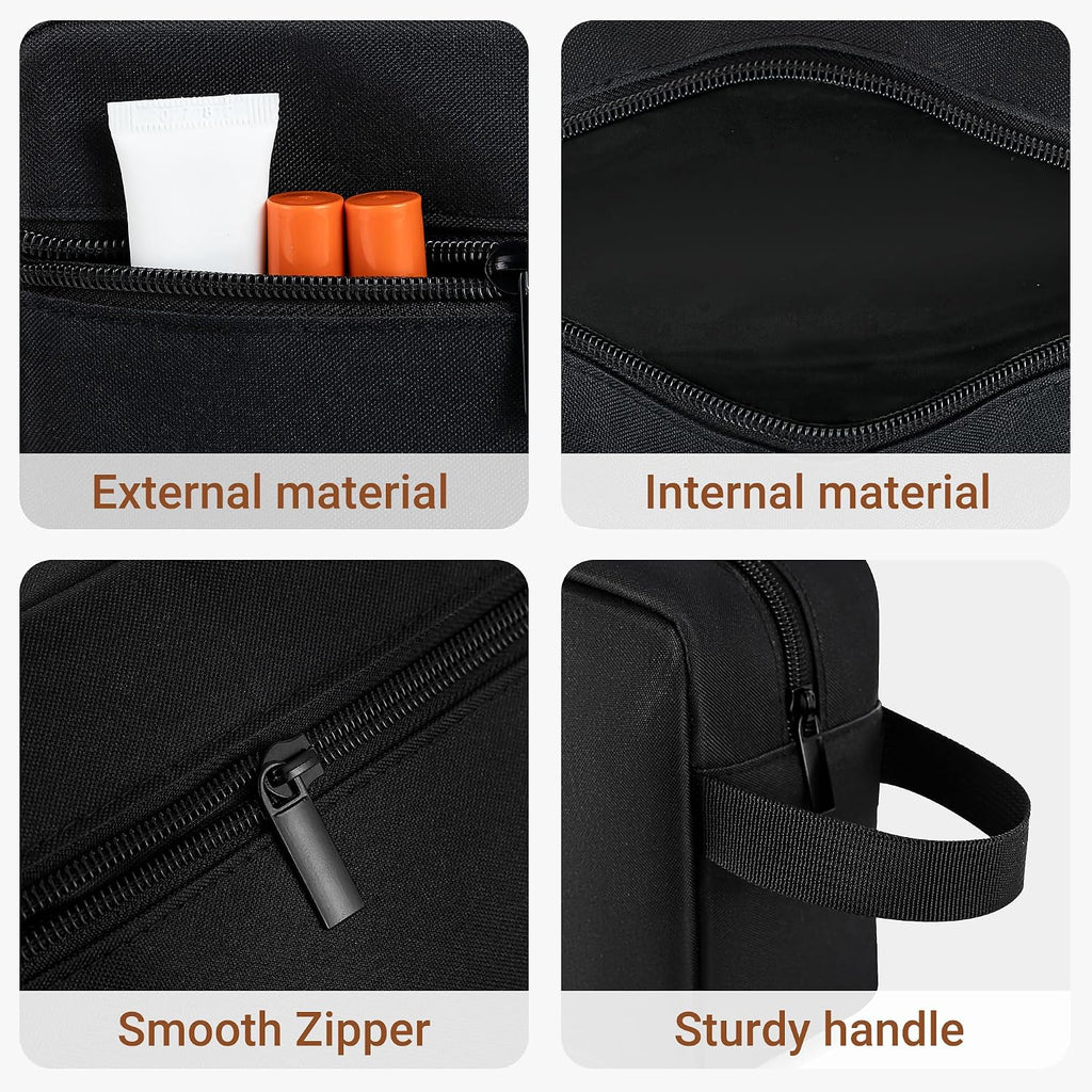 Elviros Hanging Toiletry Bag, Lightweight Travel Dopp Kit, Large, Black