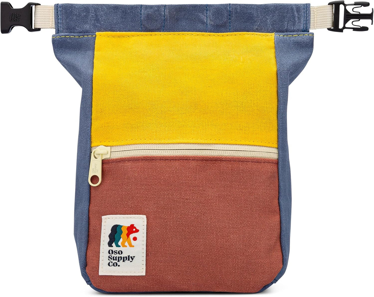 Oso Supply Co - Kulshan Bouldering Bucket, Large Size Chalk Bag for Rock Climbing, Chalk Pot with Magnetic Roll Down Closure, Brush Loop, Zippered Pockets for Climbers