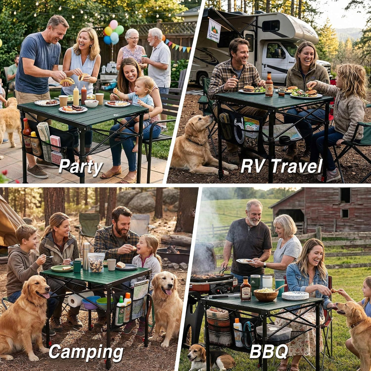 Portable Folding Camping Table Lightweight with Adjustable Height