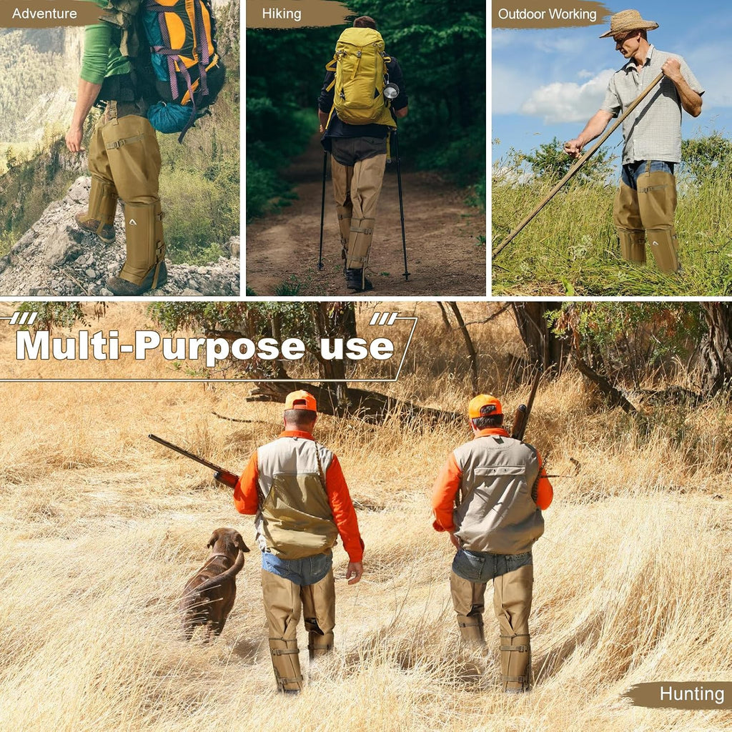 Snake Gaiters for Men&Women Waterproof Snake Guard Leg Protection with PP Board Inserts 1000D Oxford Fabric Hunting Gaiters with Secure Underfoot Straps for Hiking Fishing Farming Brush Clearing