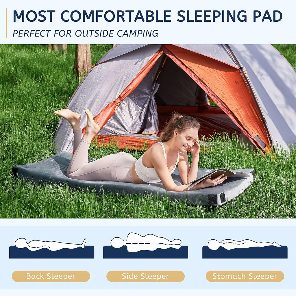 HomeMate Memory Foam Camping Mattress Pad: Portable Car Sleeping Pad