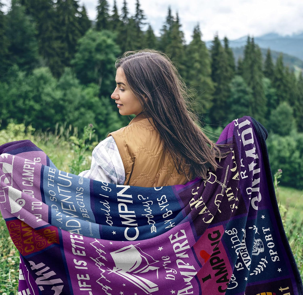 Camping Blanket, Camping Gifts Essentials Throw 60x50in