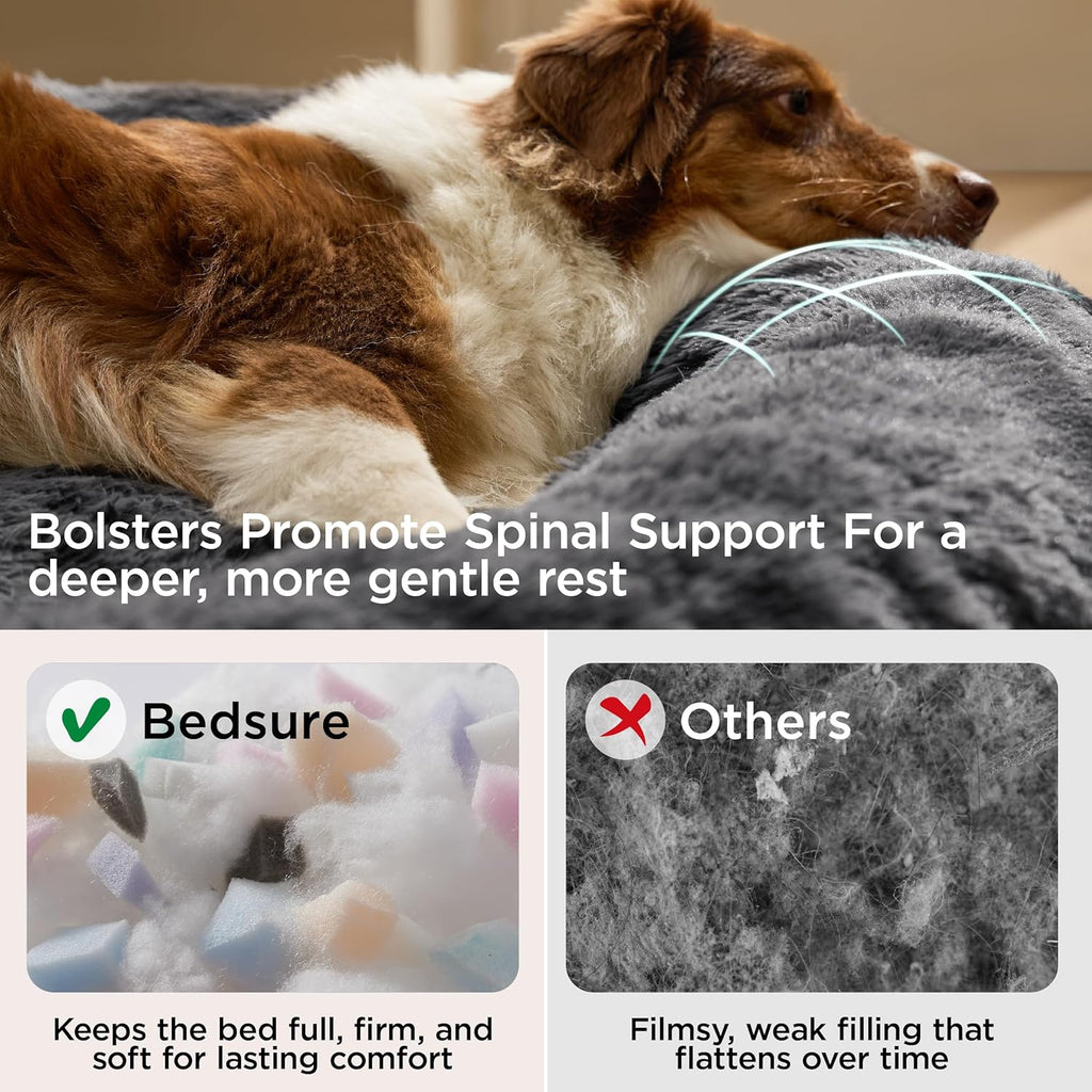Bedsure SupportMax™ Calming Dog Beds Large Sized Dog Washable Pet Bed,36in