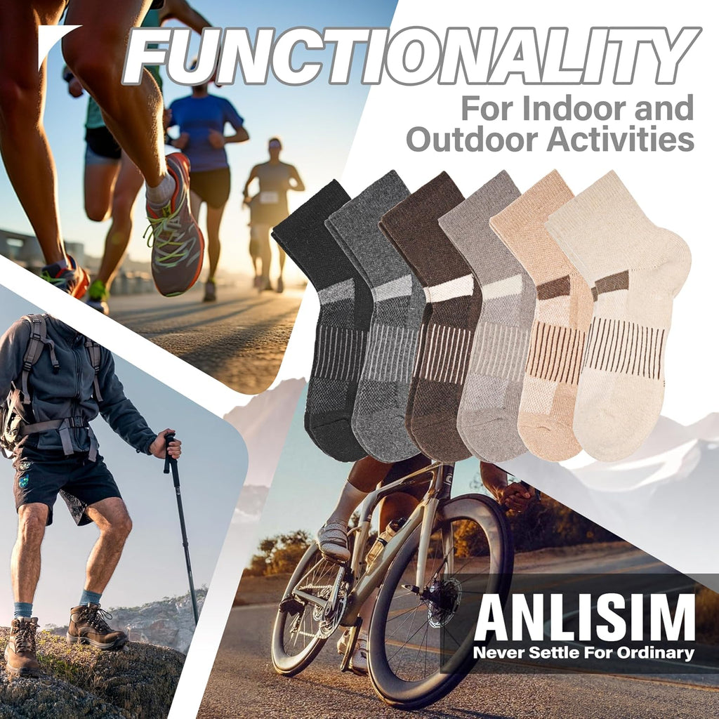 Anlisim Merino Wool Ankle Running Hiking Socks for Women and Men