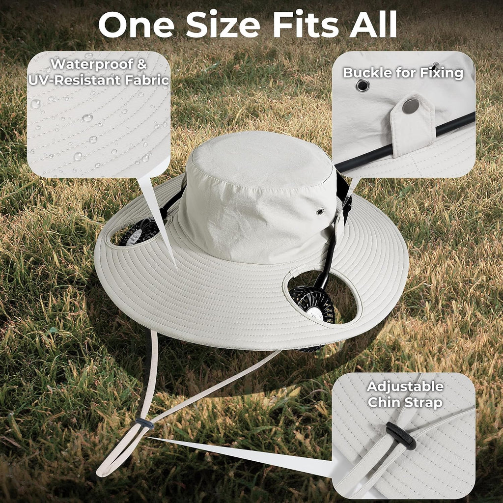 AMACOOL Bucket Hat Fan, Gifts for Him Father Dad Husband, Fishing Essentials for Women Men Camping Hiking Beach Gardening