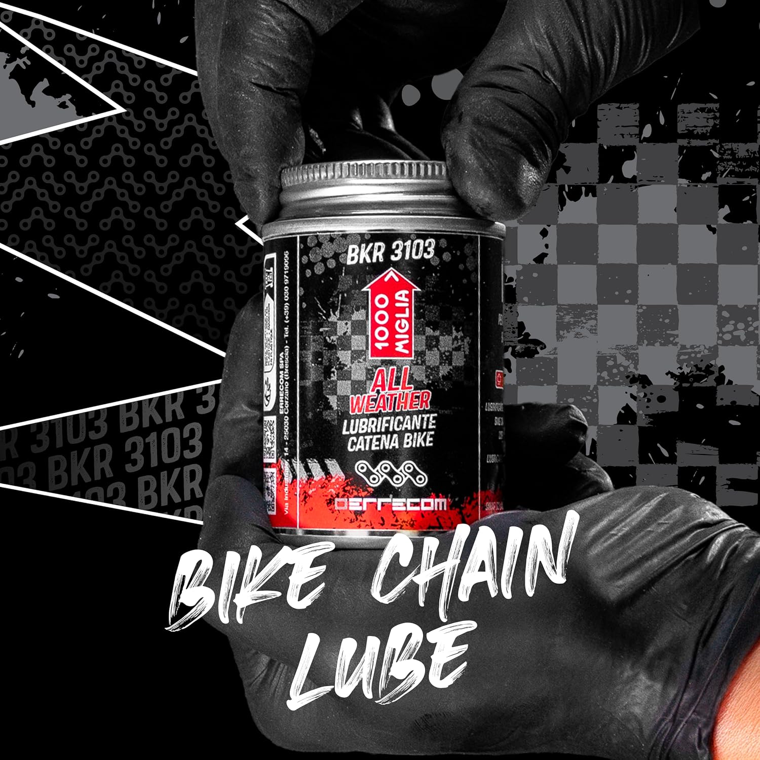 Errecom 1000 Miglia BKR 3103-4 fl oz (120 mL) Can, All Weather Lube Bike Chain, for All Weather Conditions, Brush Included