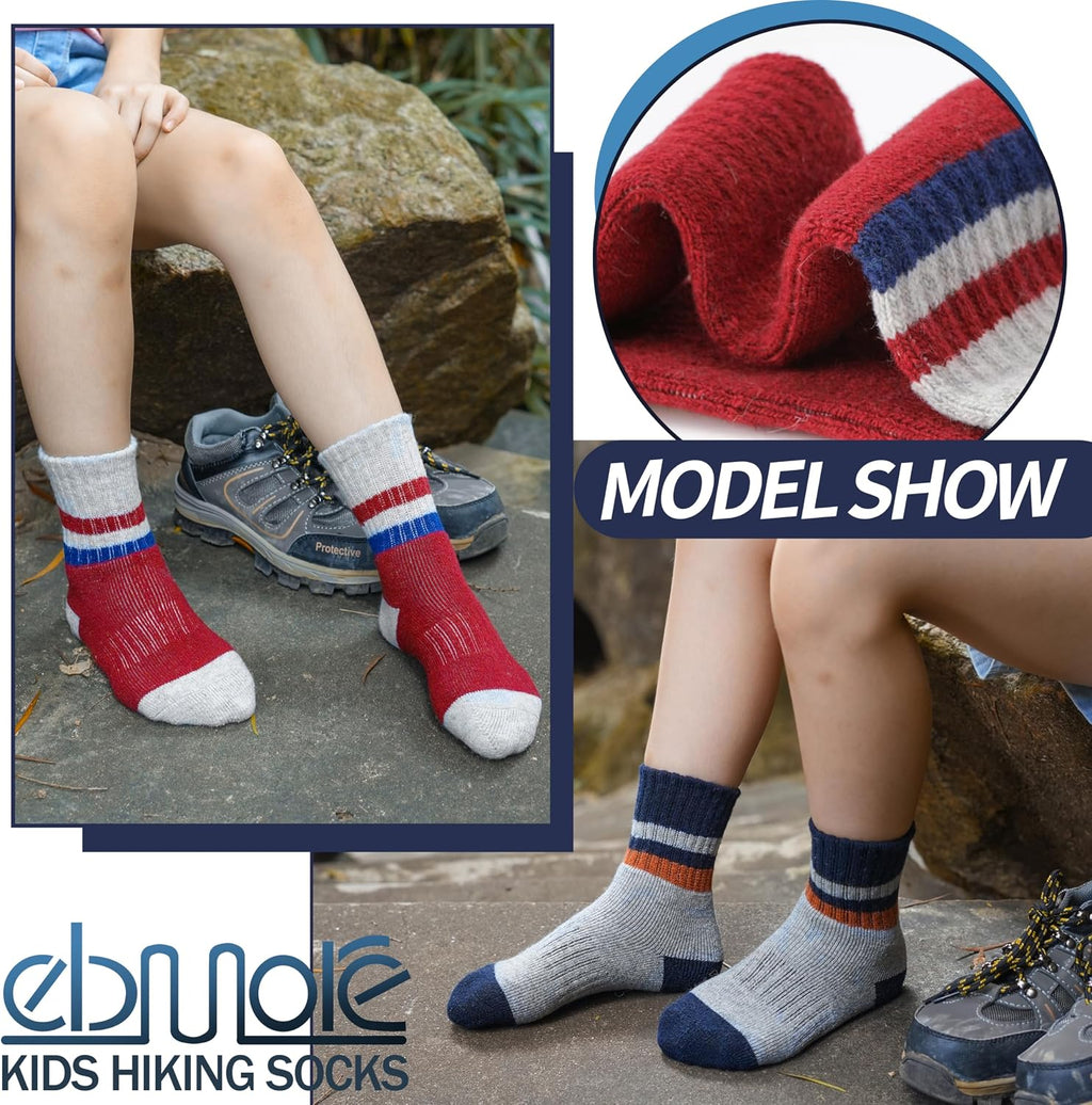 EBMORE Kids Merino Wool Hiking Thermal Winter Socks