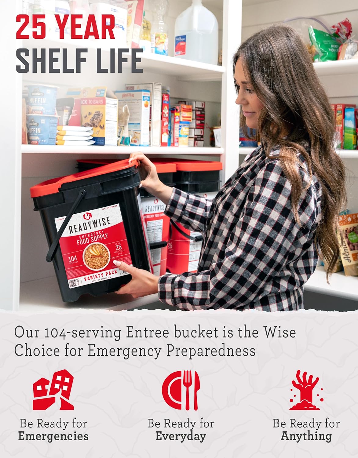 READYWISE Emergency Food Survival Supply, 104 Servings, Variety Bucket