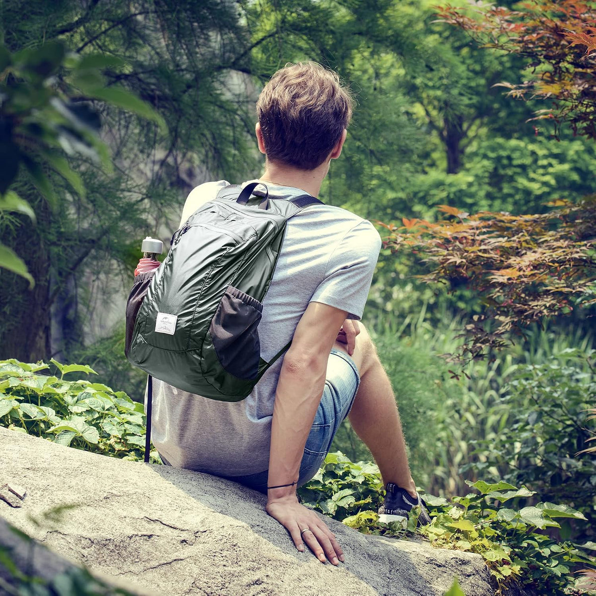 Naturehike 18L Lightweight Hiking Backpack, Waterproof Camping Packable Backpack Ultralight for Travel, Airplane, Small Hiking Daypack for Adults, Grey