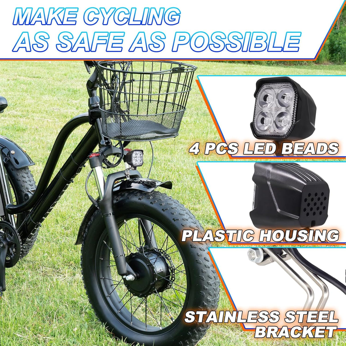Ebike Light Kit, Taillight with Turn Signals, with Brake Light