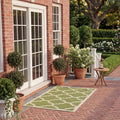 SAFAVIEH Washable Rug Outdoor Courtyard Collection - 2' x 3'7", Green & Beige, Non-Shedding & Easy Cleaning, Ideal for Patio, Front Door, Entryway, Doormat (CY6243-244)