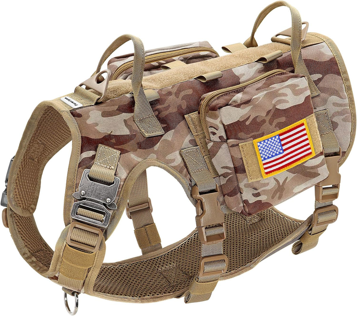 Forestpaw Tactical Dog Harness for Medium Dogs,Service Dog Vest,M,Hot Pink
