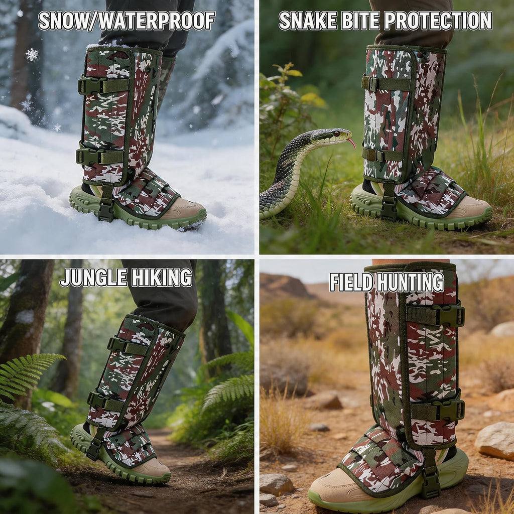Snake Gaiters for Men Women, Balck Snake Bite Protective Gaiter Chaps Fit for Outdoor Hunting Hiking Farm Working Lawncare