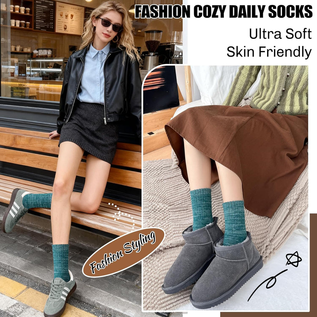 EBMORE Merino Wool Thermal Warm Winter Socks for Women Men