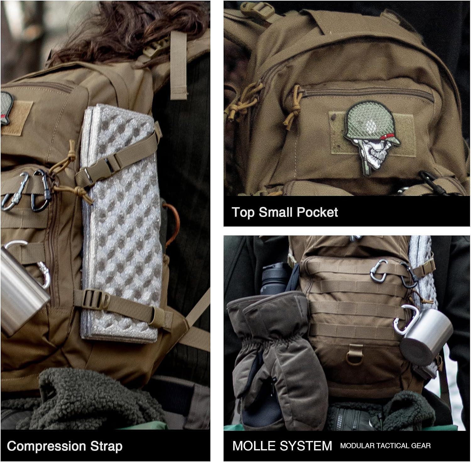 Mardingtop Military Tactical Backpack 25L Molle Hiking Backpack for Backpacking,Cycling and Biking