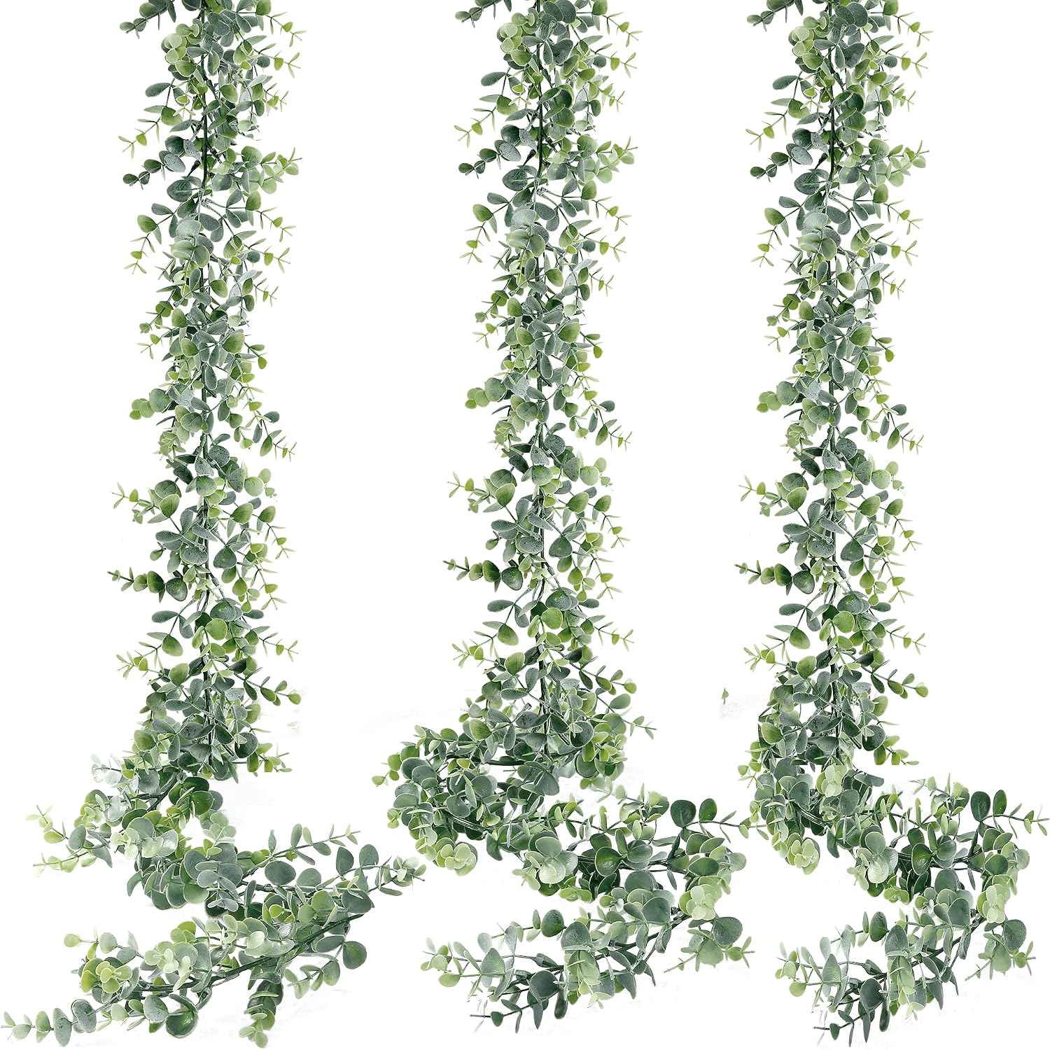 Sggvecsy Artificial Eucalyptus Garland 8 Pack Fake Eucalyptus Greenery Garland Faux Hanging Plants Artificial Vines, 5.6 Feet/Strand for Wedding Backdrop Arch Wall Table Party Outdoor Festival Decor