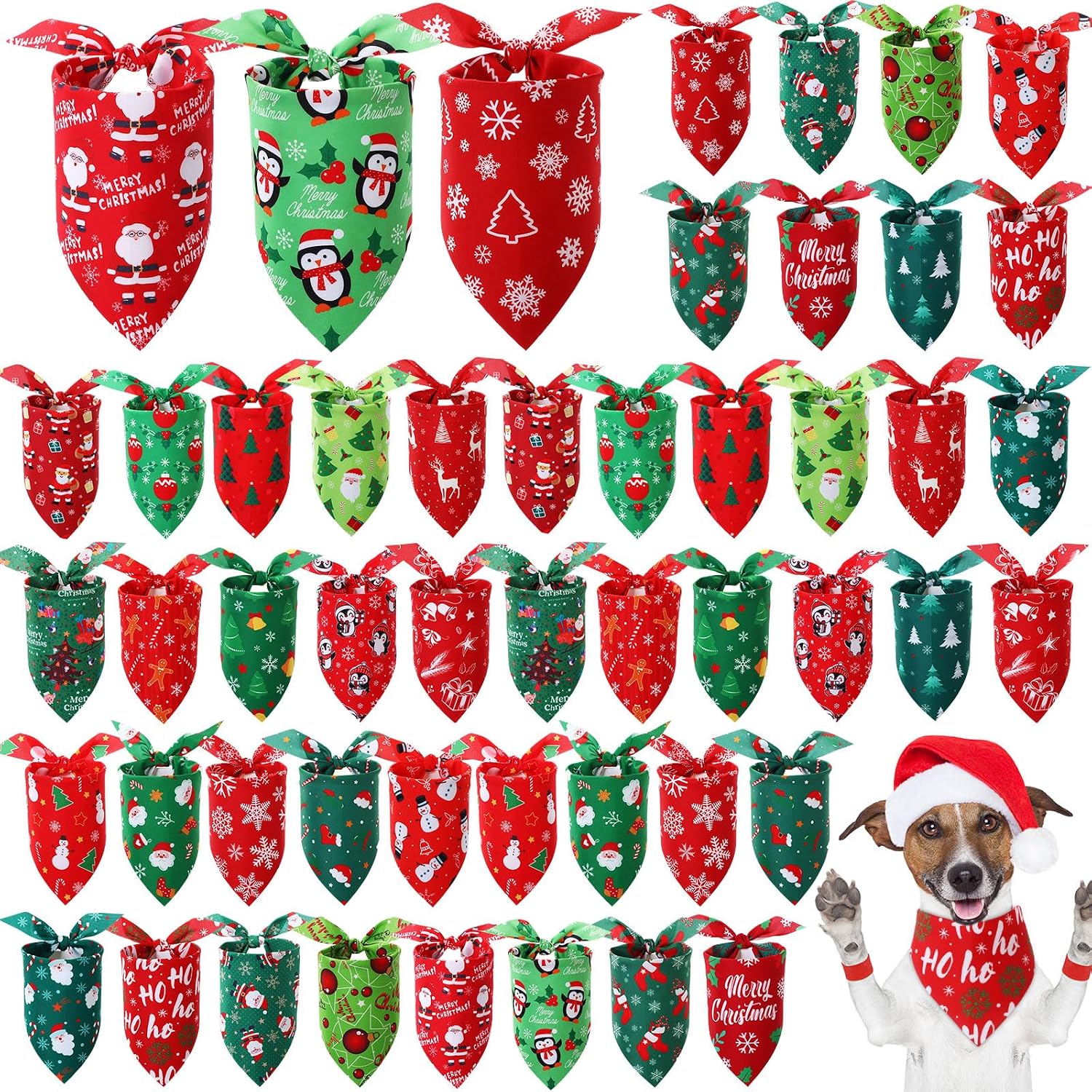 Preboun 50 Pcs Fall Paw Print Dog Bandanas Bulk Autumn Bandanas for Dogs Triangle Kerchief Bibs Scarf Set for Pet Fall Harvest Party Costume Photo Props Accessories, 25 Styles (25.6 x 17.7 x 17.7)