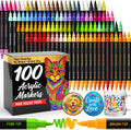 ARTISTRO 100 Acrylic Dual-Tip Glass Marker Pens for Wine Glasses