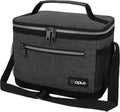 opux Insulated Lunch Bag for Men Women, Leakproof Kids Lunch Box, Charcoal