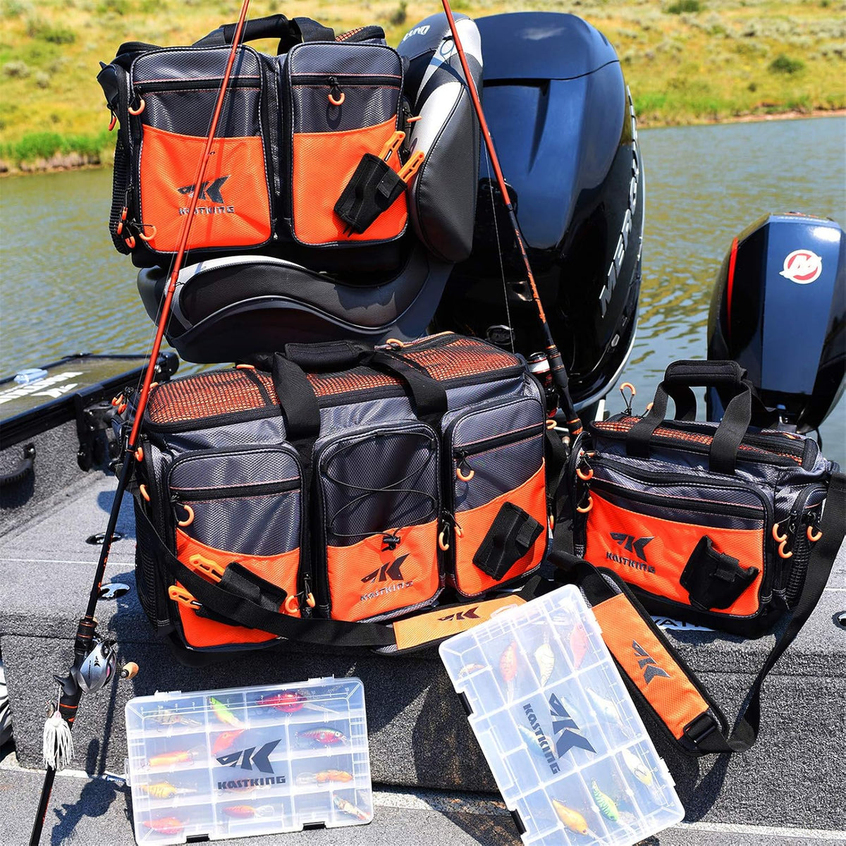 KastKing Bait Boss Tackle Bag, Saltwater Resistant Fishing Bag