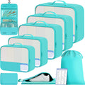 BAGAIL 9 Set Packing Cubes with Packing List Luggage Packing Organizers for Travel Accessories (Blue Green)