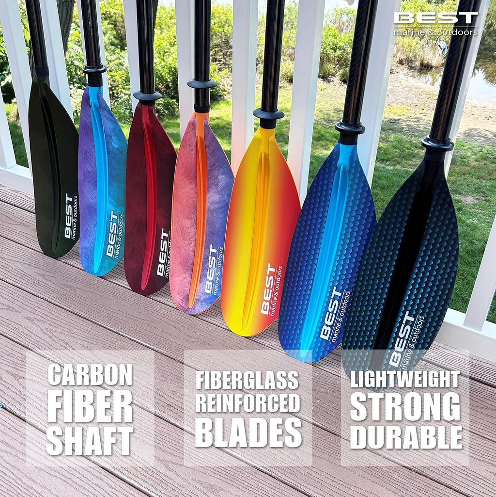 Carbon Fiber Kayak Paddle, 2-Piece, Lightweight Design