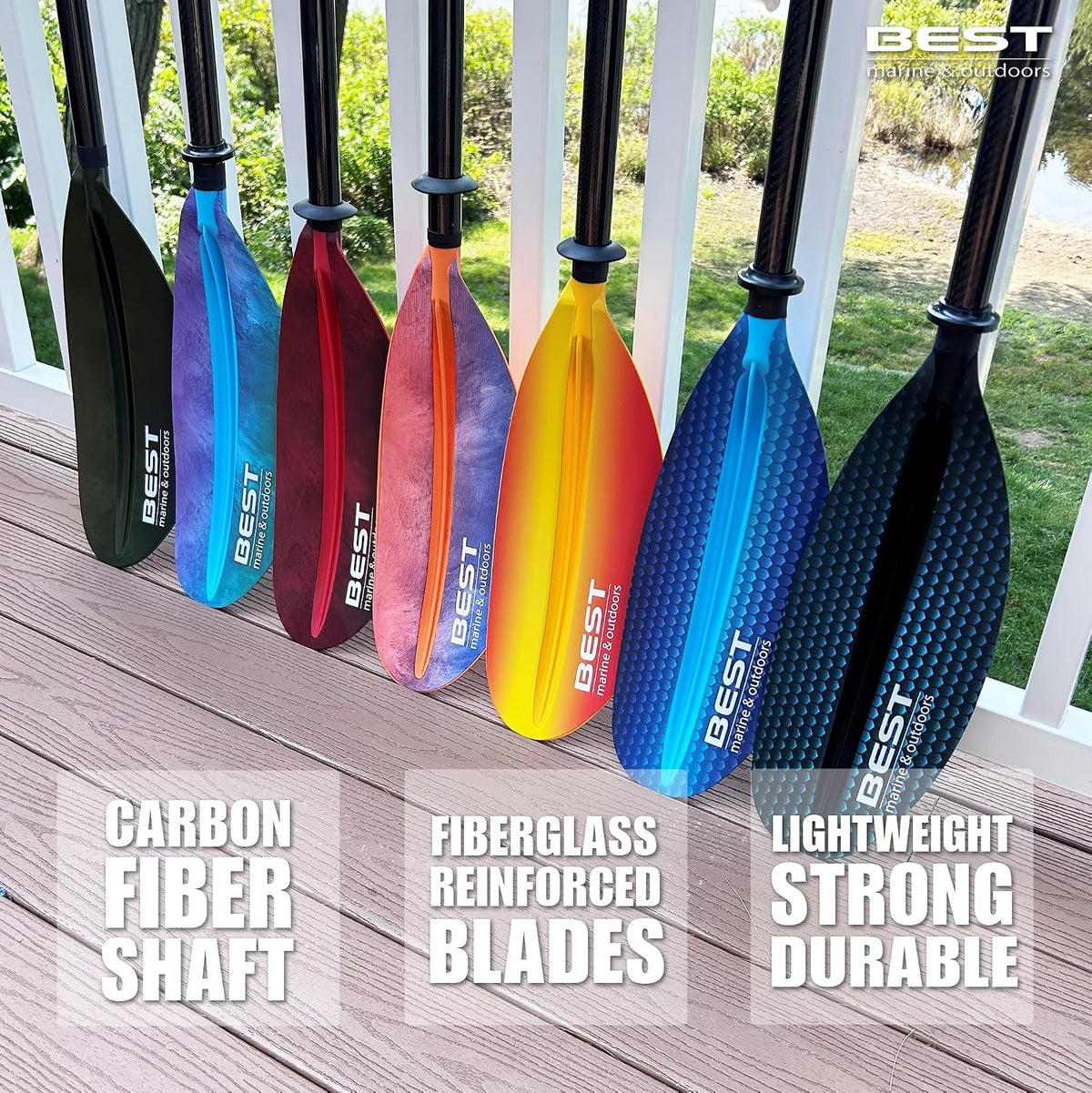 Carbon Fiber Kayak Paddle, 2-Piece, Lightweight Design