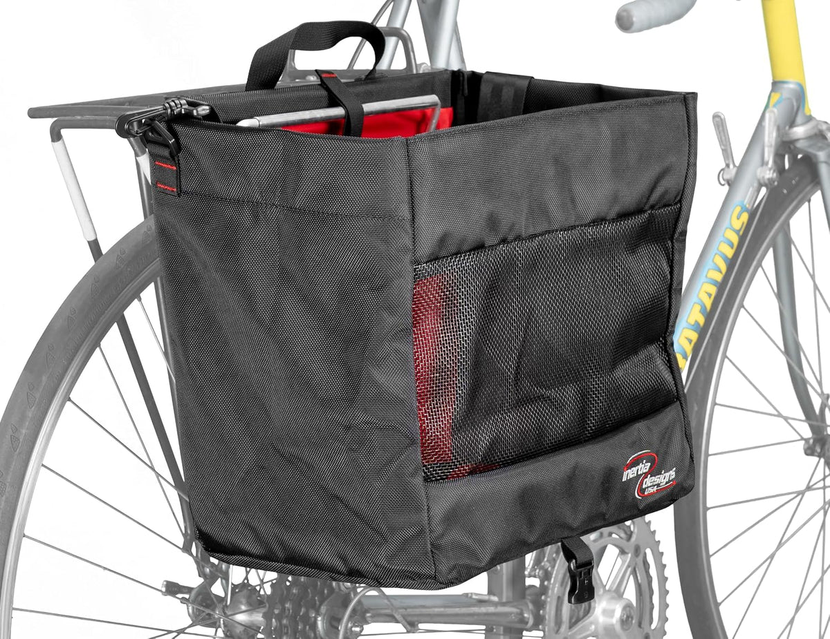 Metro Basket Pannier - Tear Resistant - Industrial Grade Ballistic Nylon - Pannier for Bicycle, Single Side with Shoulder Strap, Adjustable Top Hooks