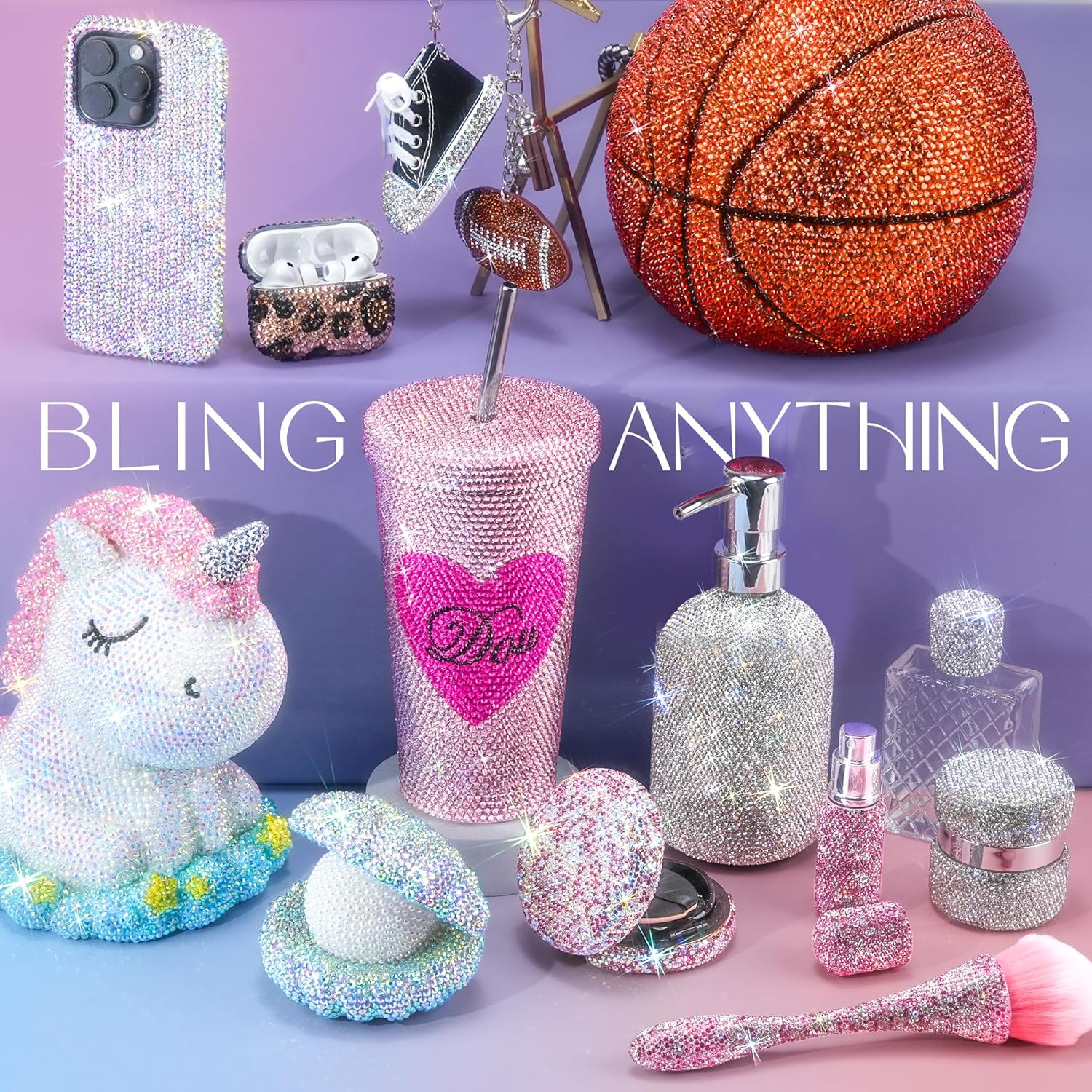 70000Pcs 48 Colors Bedazzling Kit 2 Boxes with Rhinestones, 3mm Resin Flatback Rhinestones with 4 Pcs B7000 Jewelry Glue & Tools, Diamond Art All-in-One Bedazzling Kit for DIY Arts & Crafts Gifts