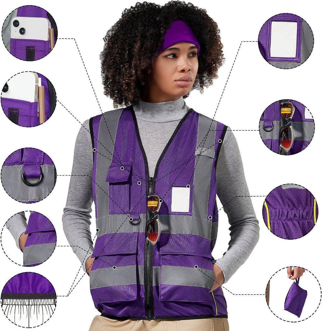 A-SAFETY High Visibility Reflective Safety Vest Customize Logo (XS-8XL)