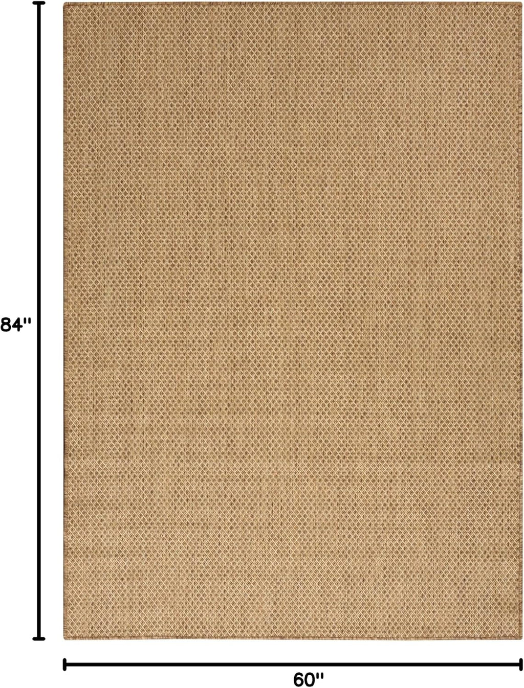 Nourison Home Courtyard Indoor Outdoor Area Rug, Jute, 5' x 7', Geometric