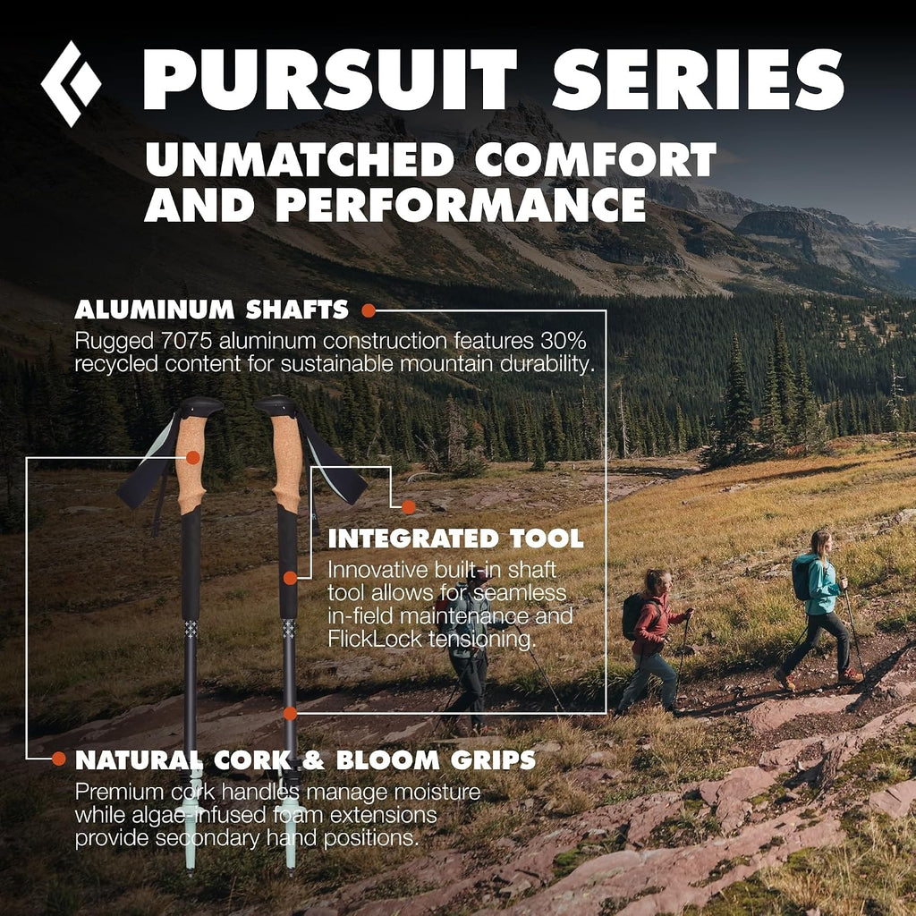 BLACK DIAMOND Pursuit Adjustable Trekking Poles (Pair) Natural Cork Hiking